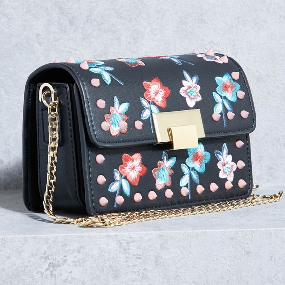 Topshop Handbags - Topshop Rosie Foral Embroidered Crossbody Bag